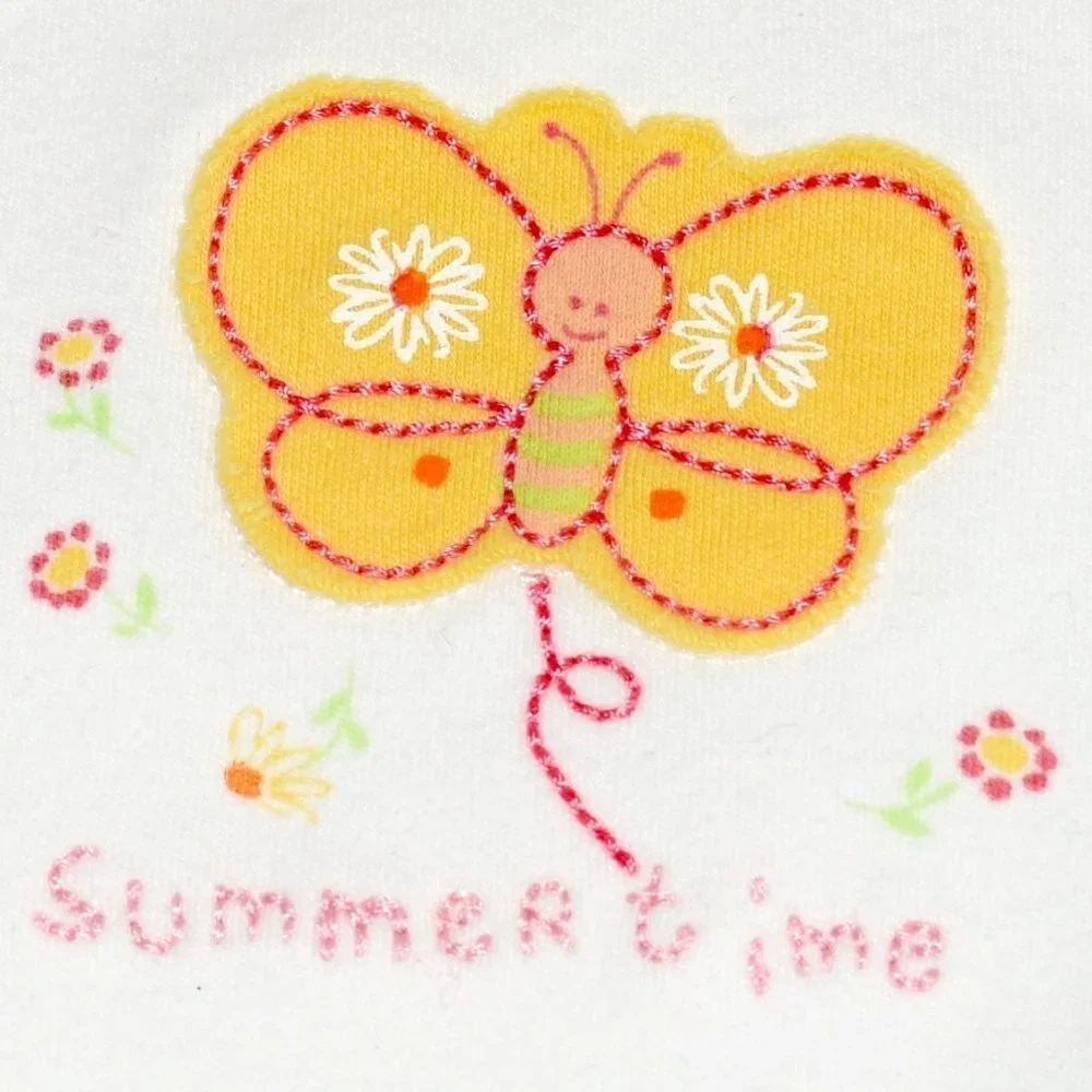 Healthtex Yellow 4 Piece Summertime Butterfly and Flowers Outfit - 6-9 Months